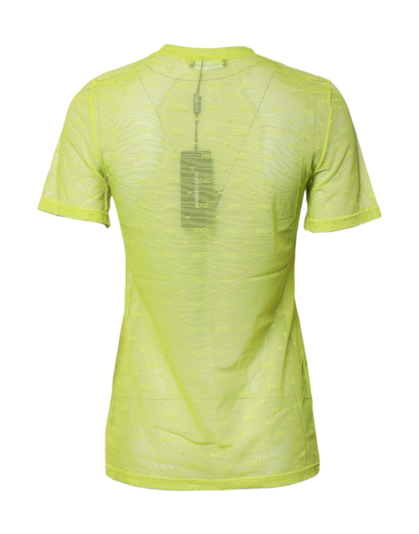 Dolce & Gabbana Green Nylon See Through Women Short Sleeves Top Dolce & Gabbana