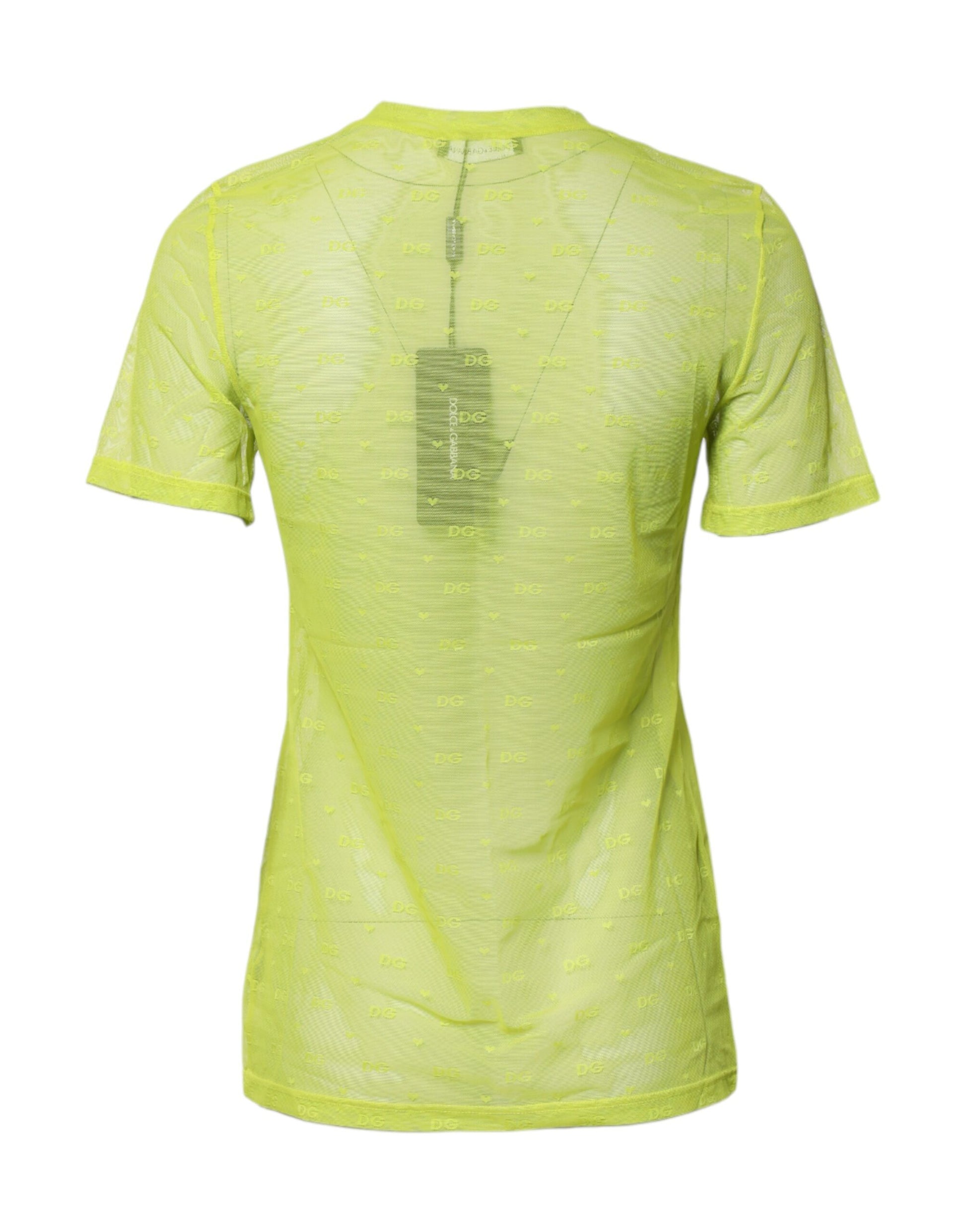 Dolce & Gabbana Green Nylon See Through Women Short Sleeves Top Dolce & Gabbana