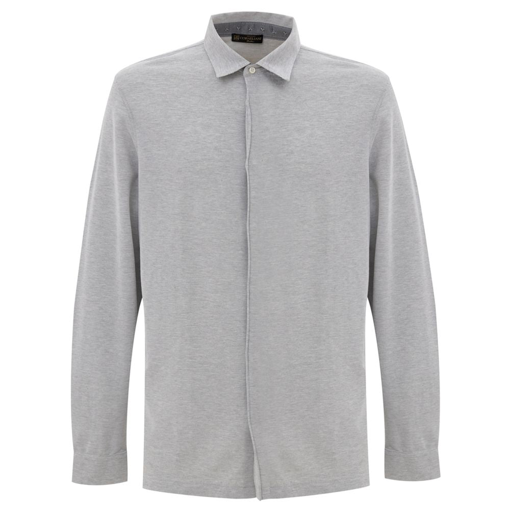 Corneliani Gray Cotton Shirt Corneliani