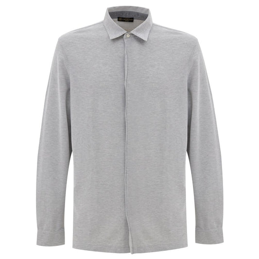 Corneliani Gray Cotton Shirt Corneliani