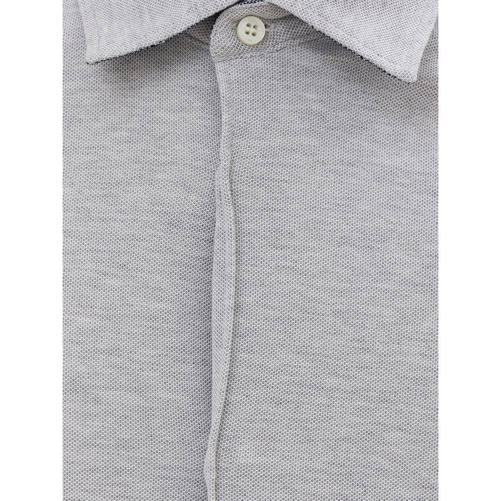Corneliani Gray Cotton Shirt Corneliani