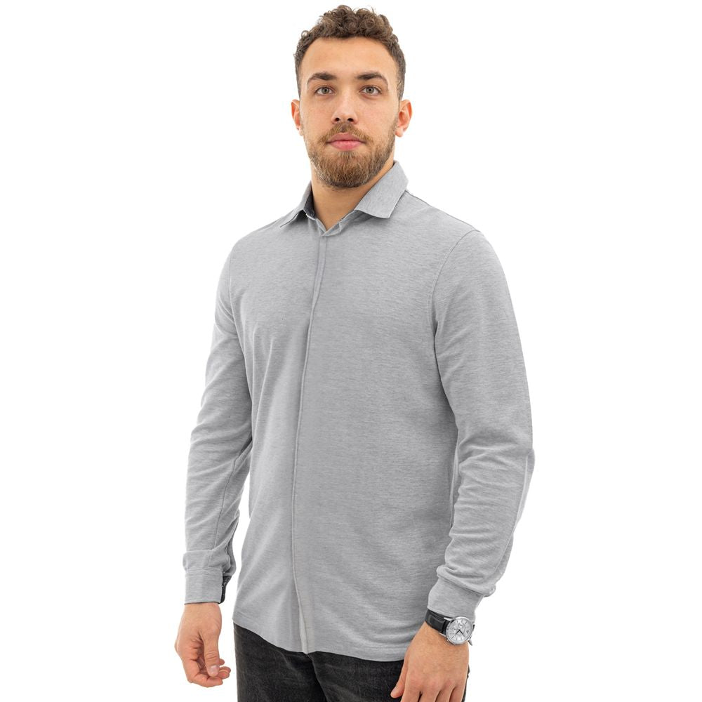 Corneliani Gray Cotton Shirt Corneliani