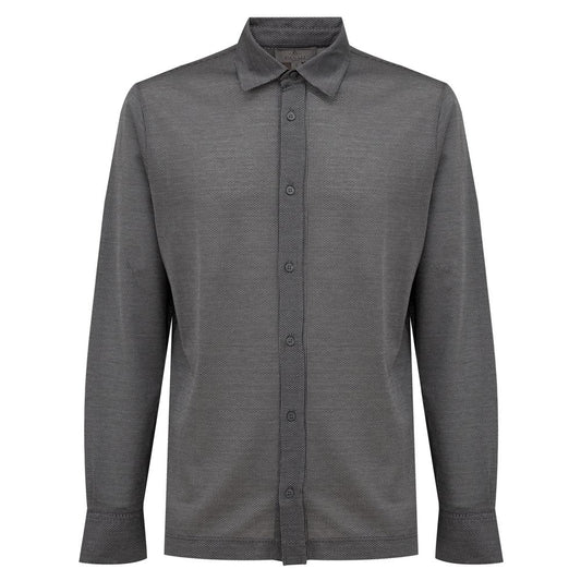 Canali Gray Cotton Shirt Canali