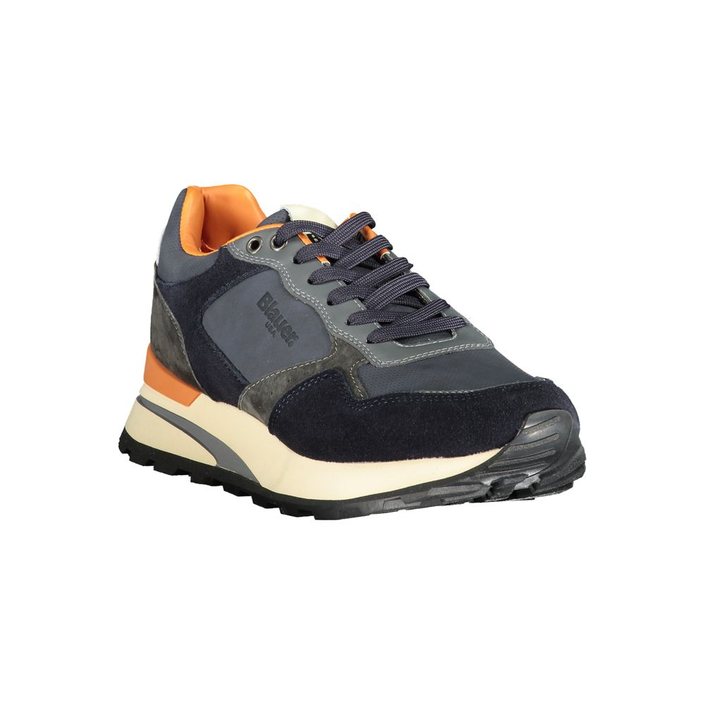 Blauer Blue Polyethylene Men Sneaker Blauer
