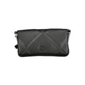 Black Calvin Klein polyester women's handbag with sleek design and subtle branding, featuring a top handle and spacious interior.