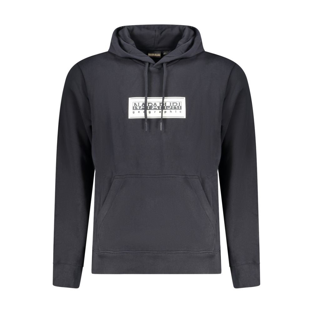 Black cotton men's sweater by Napapijri featuring a classic crewneck design and subtle branding.