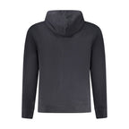 Black Napapijri men's cotton sweater with a crew neck and minimalist design, perfect for casual wear.