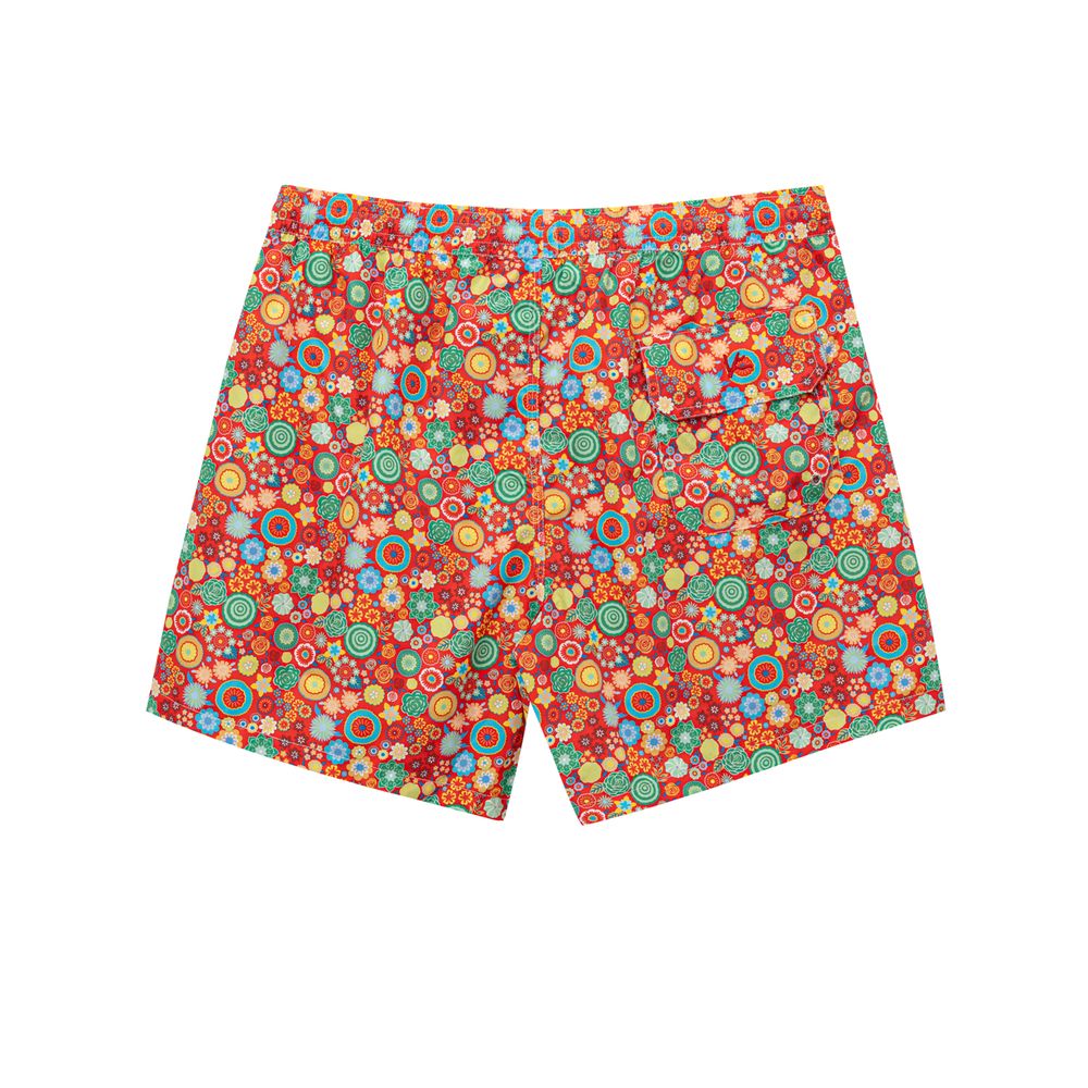 Isaia Red Polyester Swim Shorts