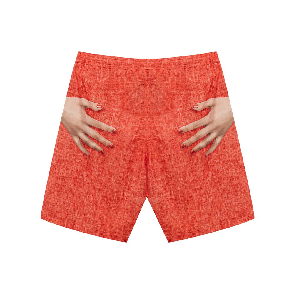 Isaia Red Polyester Swim Shorts