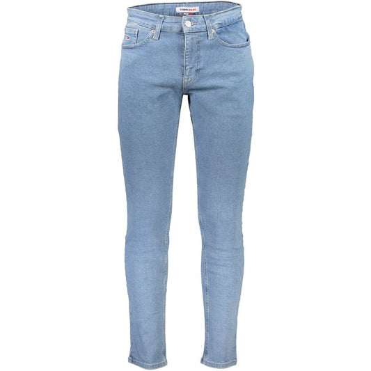 Tommy Hilfiger Light Blue Cotton Men Slim Tapered Jean Tommy Hilfiger