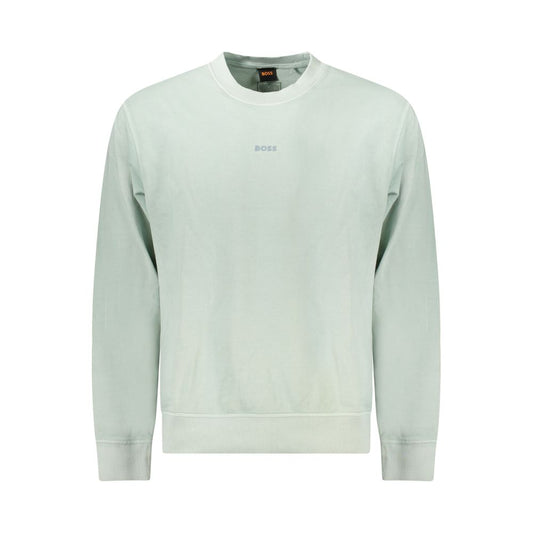 Hugo Boss Green Cotton Men Sweater Hugo Boss