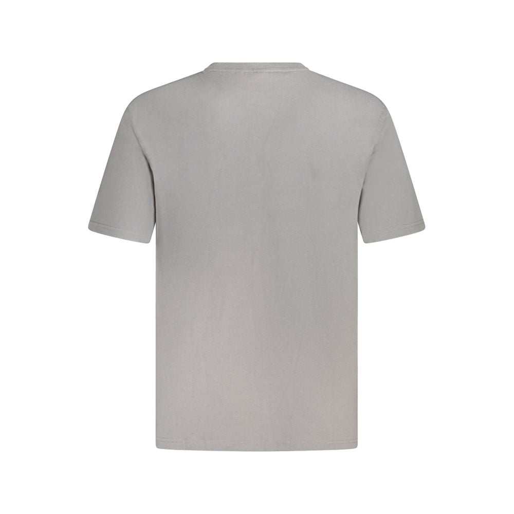 Fila grigio cotton men's T-shirt with crew neck and short sleeves, made of soft fabric, displayed flat.