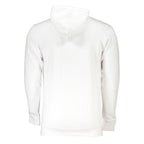 Cavalli Class Bianco cotton men's sweatshirt with ribbed cuffs and crew neck, casual and stylish for everyday wear.