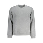 Calvin Klein Grigio polyester men's sweatshirt with a round neckline and long sleeves, displayed flat.