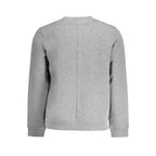 Calvin Klein Grigio polyester men's sweatshirt with crew neck and long sleeves, casual and comfortable fashion essential.