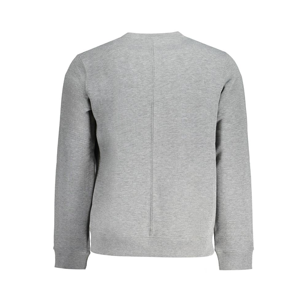 Calvin Klein Grigio polyester men's sweatshirt with crew neck and long sleeves, casual and comfortable fashion essential.