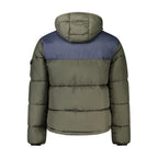 North Sails Verde polyester men's jacket displayed with front view showing collar, zipper, and sleek green fabric.