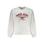 White cotton men's sweatshirt by Guess Jeans, featuring a classic crewneck design and comfortable fit.