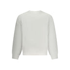 White cotton men's sweatshirt by Guess Jeans featuring a classic crewneck and relaxed fit.