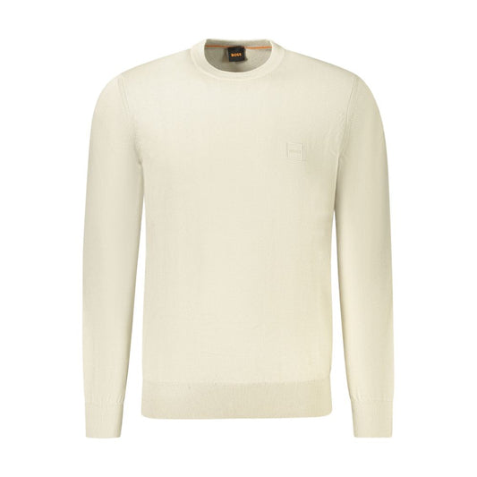 Hugo Boss Beige Cotton Men Sweater Hugo Boss