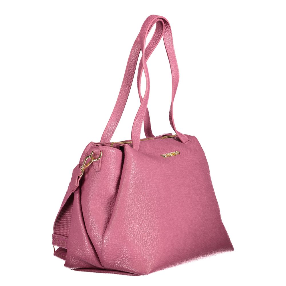 Mario Valentino pink polyurethane women's bag with sleek design and stylish handles, perfect for casual and elegant outfits.