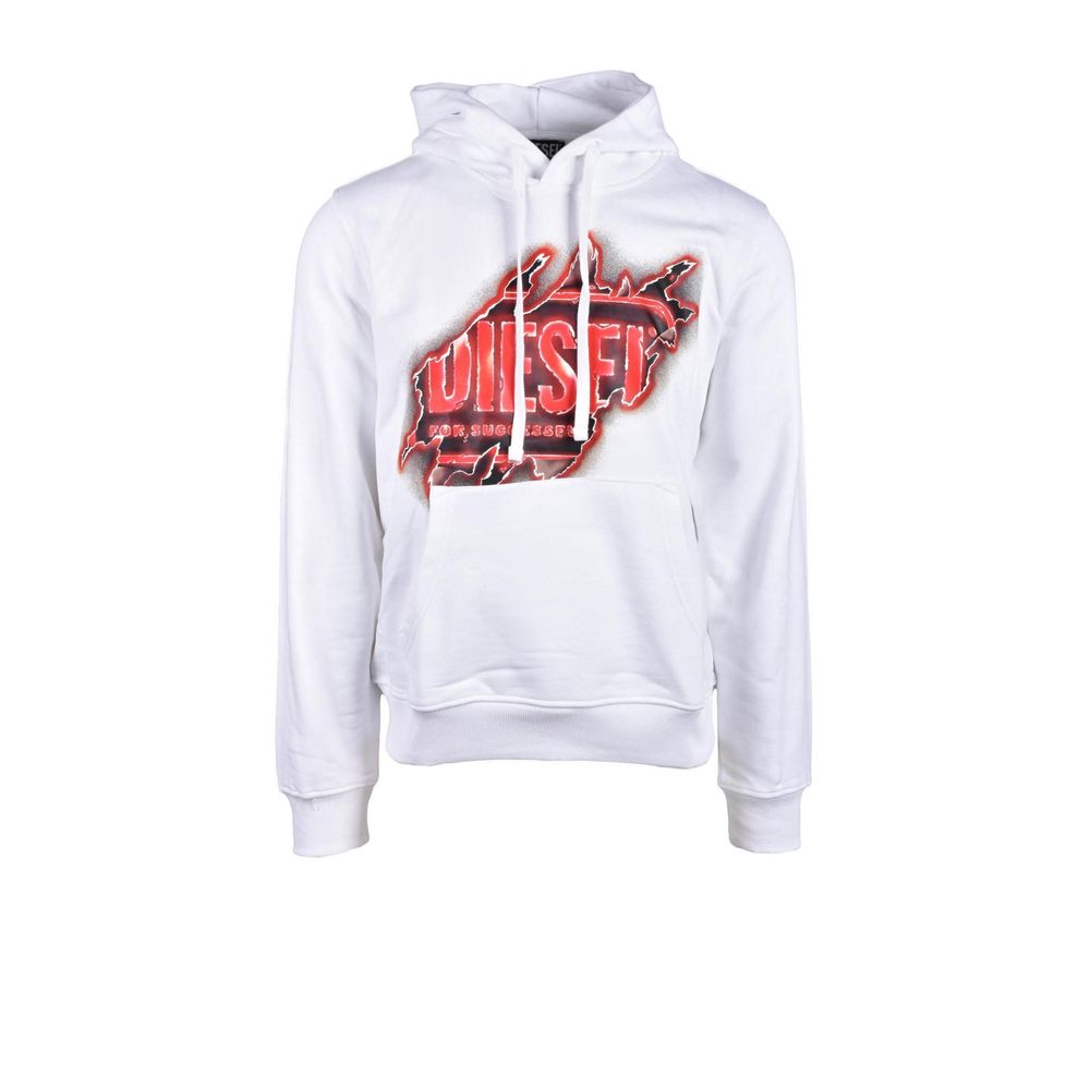 Diesel White Cotton Hoody Diesel