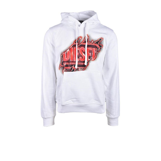 Diesel White Cotton Hoody Diesel