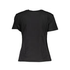 Black cotton women's T-shirt by Patrizia Pepe with a classic fit and simple crew neckline.