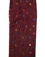 Dolce & Gabbana Maroon Nylon Crystal Embellished Pantyhose Tights