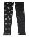 Dolce & Gabbana Black DG Logo Monogram Wool Stretch Arm Sleeves - Eljoys Fashion 