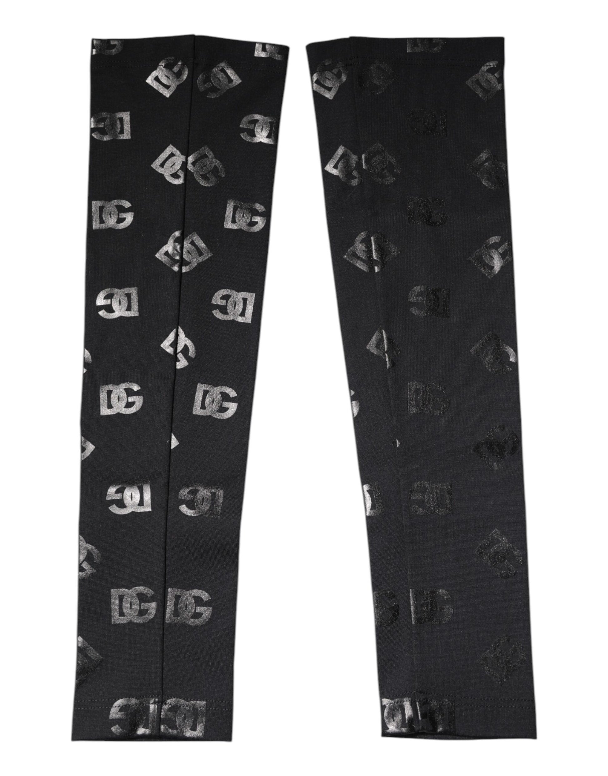 Dolce & Gabbana Black DG Logo Monogram Wool Stretch Arm Sleeves Dolce & Gabbana