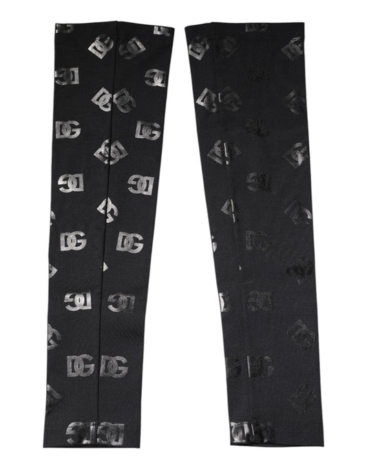 Dolce & Gabbana Black DG Logo Monogram Wool Stretch Arm Sleeves Dolce & Gabbana