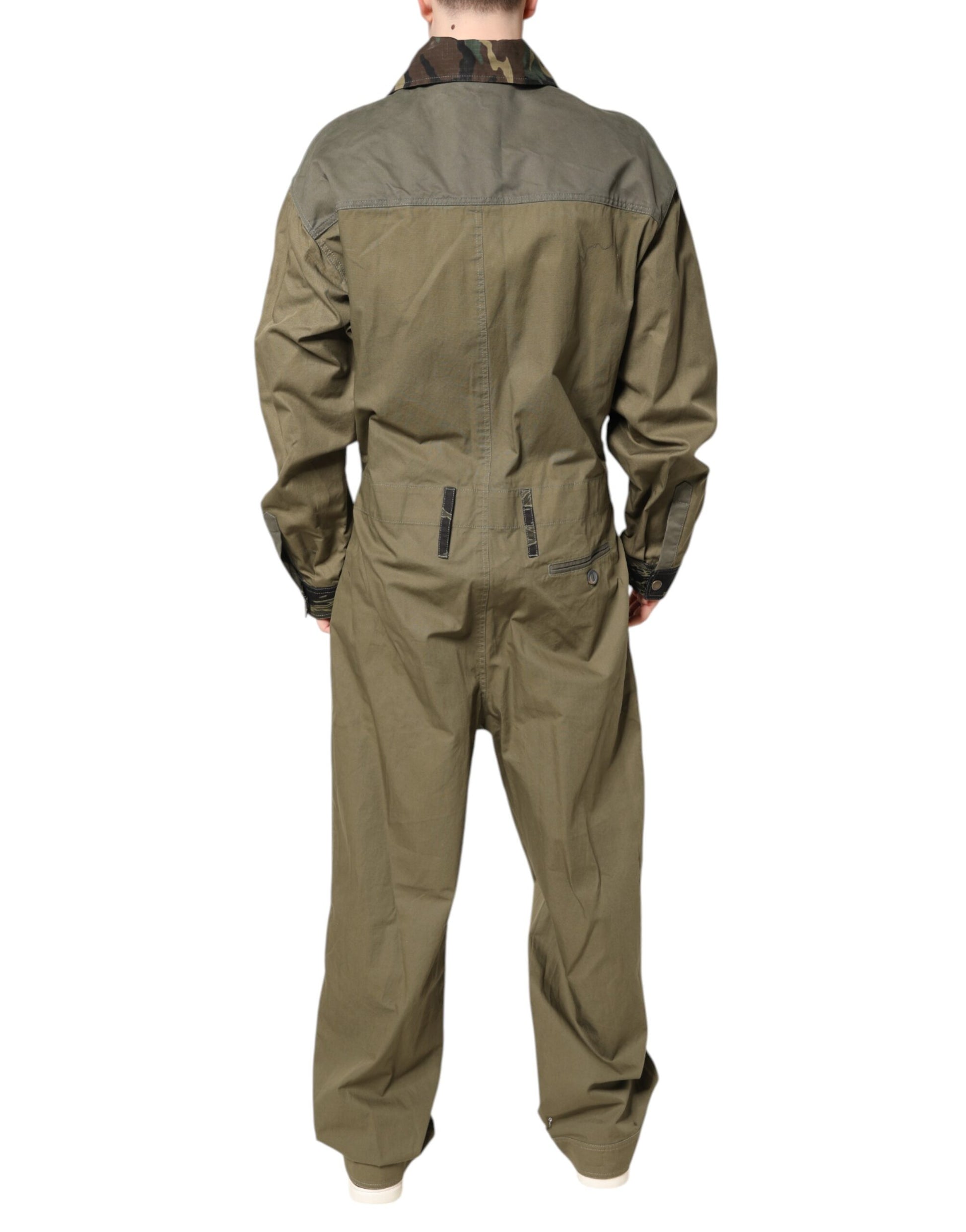 Dolce & Gabbana Brown Cotton Stretch Shirt Pants Casual Set Dolce & Gabbana