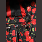 Dolce & Gabbana Black Cherry Print Hooded Windbreaker Jacket