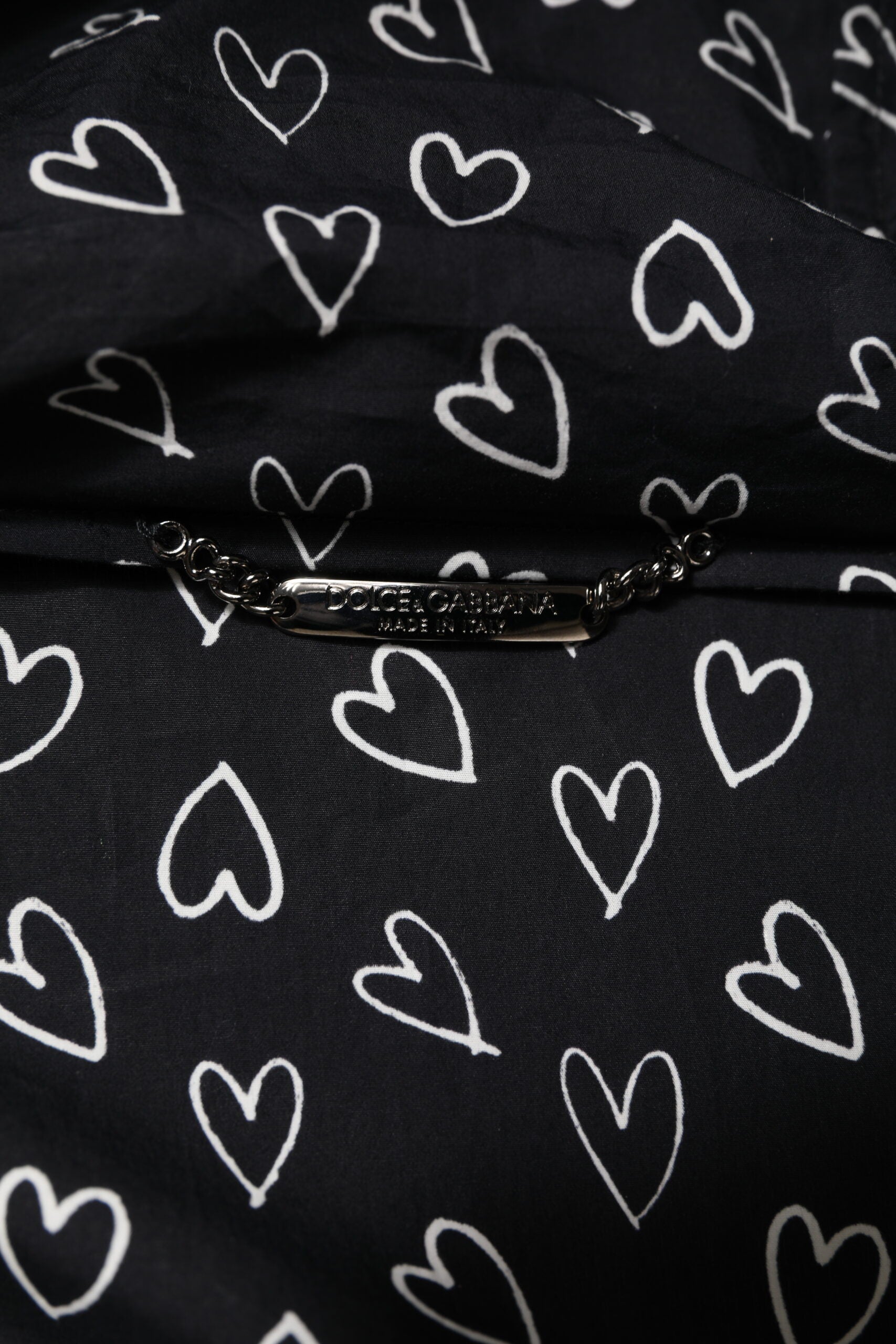 Dolce & Gabbana Black Heart Print Hooded Windbreaker Jacket Dolce & Gabbana