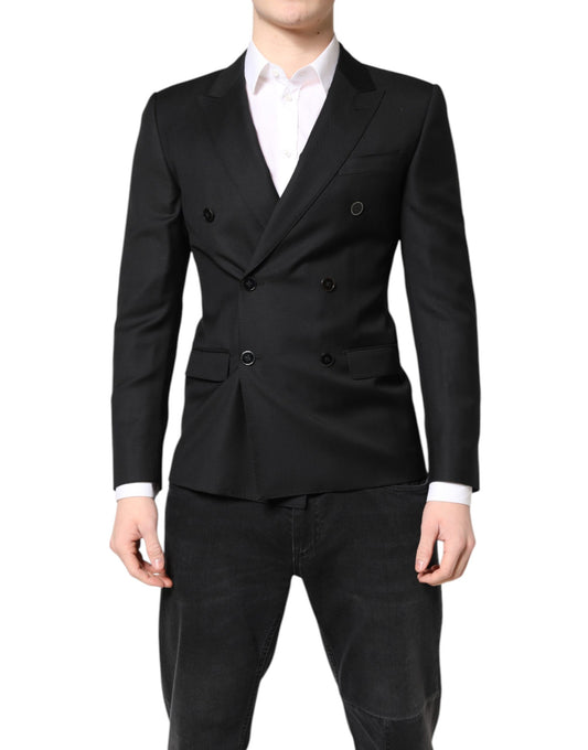 Dolce & Gabbana Black MARTINI Double Breasted Coat Blazer Dolce & Gabbana
