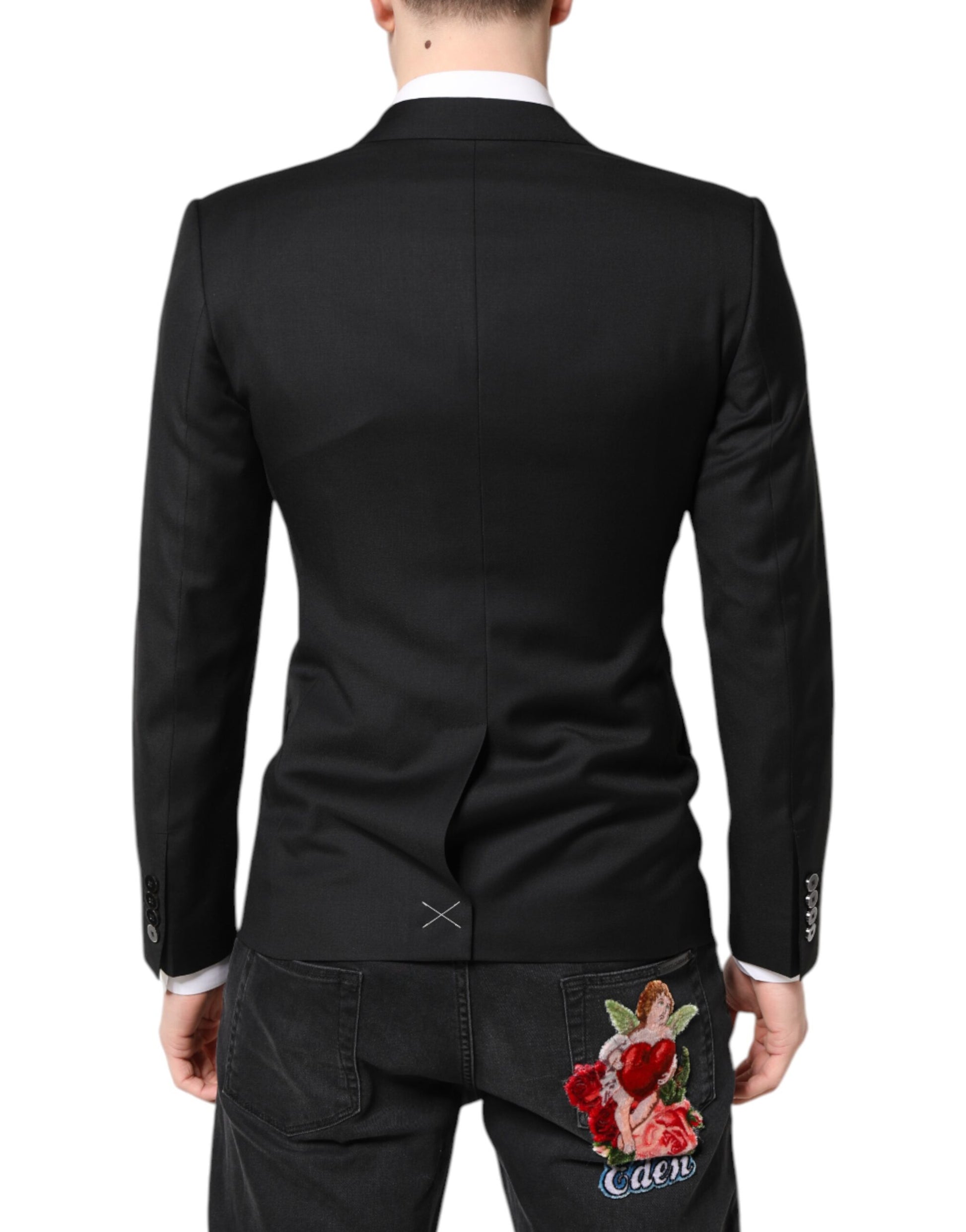 Dolce & Gabbana Black MARTINI Double Breasted Coat Blazer Dolce & Gabbana