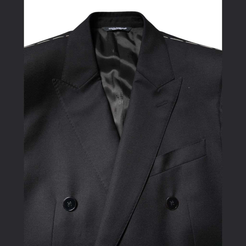 Dolce & Gabbana Black MARTINI Double Breasted Coat Blazer