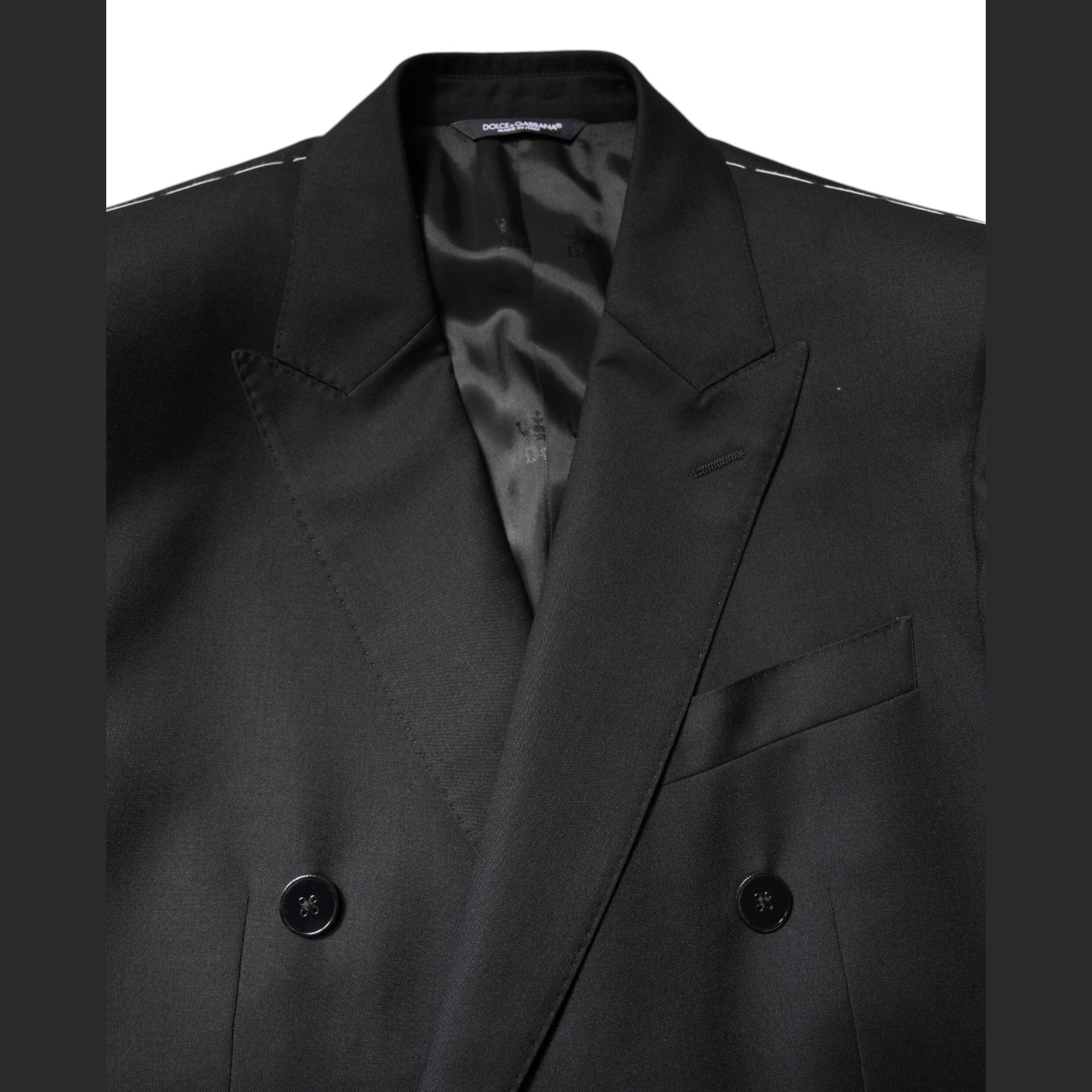 Dolce & Gabbana Black MARTINI Double Breasted Coat Blazer