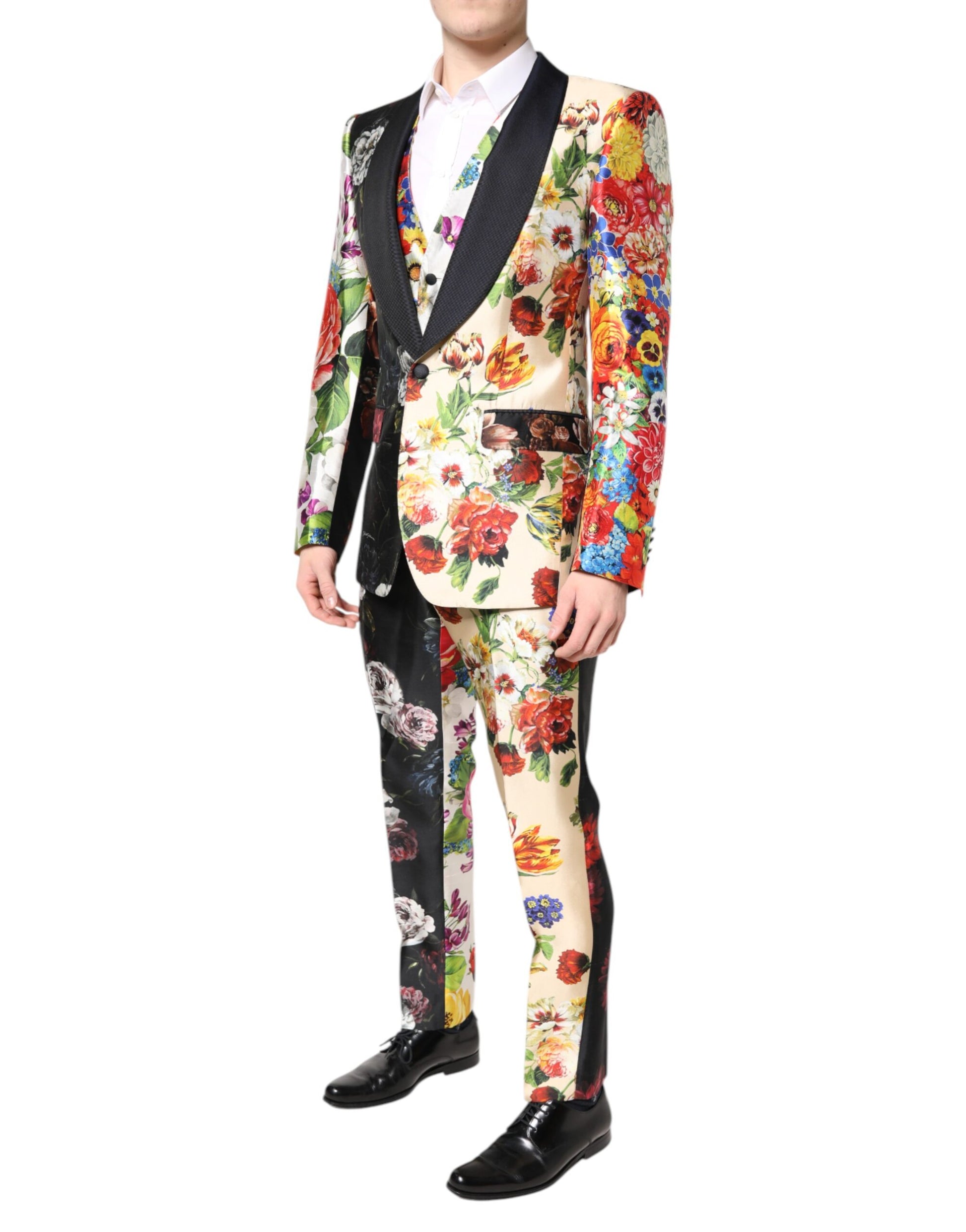 Dolce & Gabbana Multicolor Floral SICILIA Silk 3 Piece Suit Dolce & Gabbana