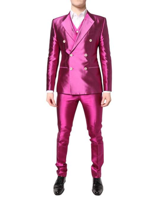 Dolce & Gabbana Pink SICILIA Double Breasted 3 Piece Suit Dolce & Gabbana