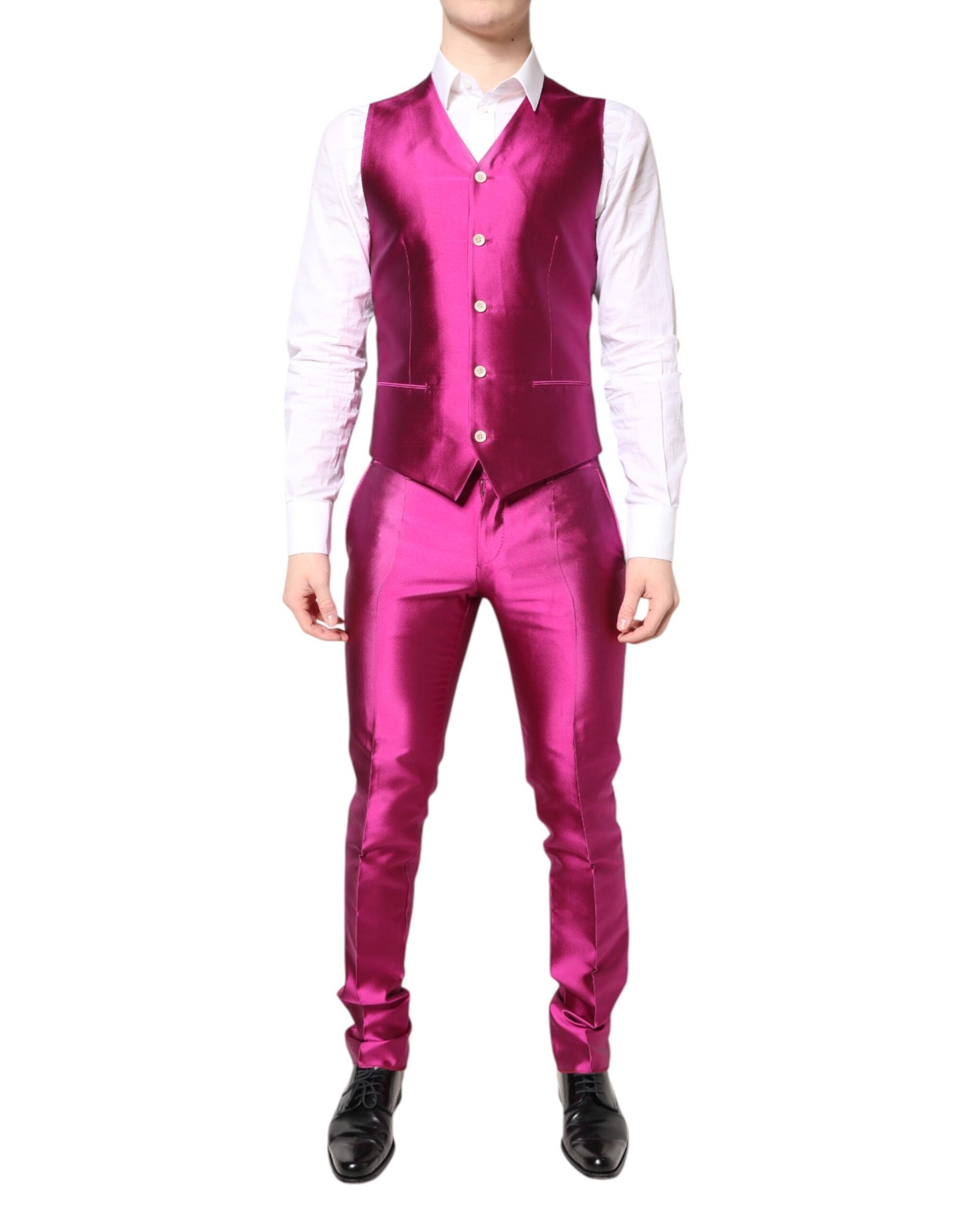 Dolce & Gabbana Pink SICILIA Double Breasted 3 Piece Suit Dolce & Gabbana