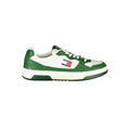 Tommy Hilfiger white polyurethane men's sneaker with sporty design and lace-up closure, visible on a clean background.