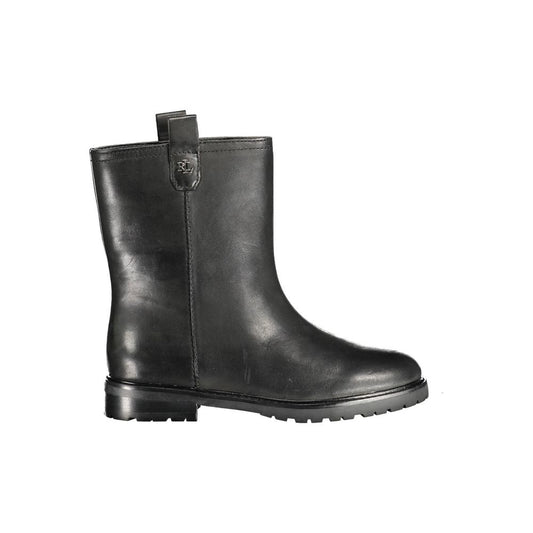Ralph Lauren Black Leather Women Boot Ralph Lauren
