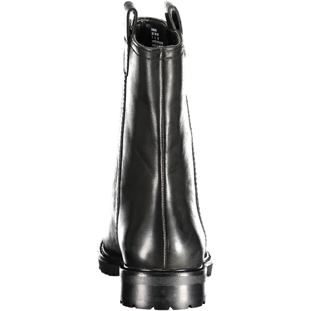 Ralph Lauren Black Leather Women Ankle Boot Ralph Lauren