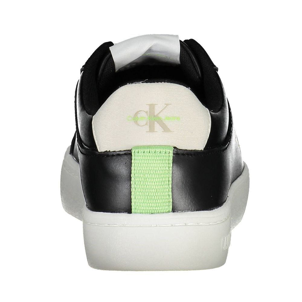 Calvin Klein Nero polyester women's sneaker with sleek design and white sole, featuring brand logo details.