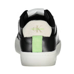 Calvin Klein Nero polyester women's sneaker with sleek design and white sole, featuring brand logo details.