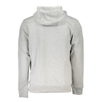 Tommy Hilfiger men's gray cotton hoodie shown with front view, featuring the brand logo on the chest and a drawstring hood.