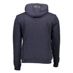 Blue cotton men's hooded sweatshirt by Plein Sport, featuring a relaxed fit and adjustable drawstring hood.