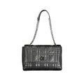 Calvin Klein nero polyester women's handbag with sleek design and top handles, stylish accessory for everyday use.